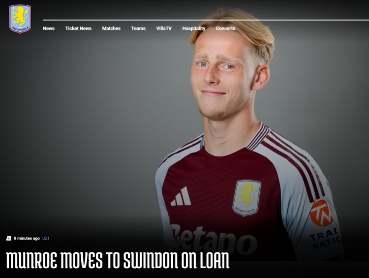 nba赔率-官方：维拉20岁后卫蒙罗租借英乙斯文登，他自切尔西加盟维拉