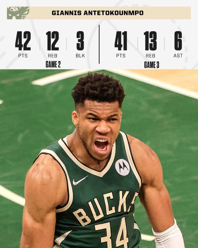 nba赔率-字母背靠背40+10杀红眼 雄鹿扳回一城悬崖勒马
